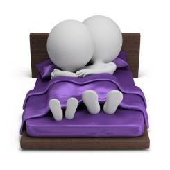 3d small people - couple in bed